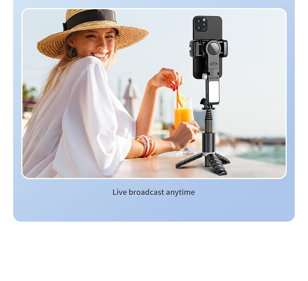 Desktop Gimbal Selfie Stick Tripod Stabilizer with Light Remote Following Foldable for Smartphone iPhone 13 Xiaomi for Video Q18 2025 - $67.99 –P14