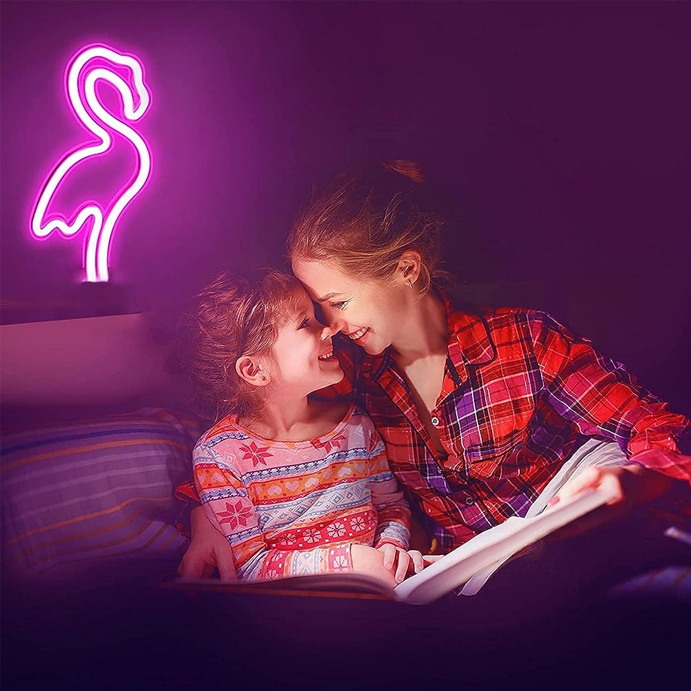 led neonskilt for jenter rominnredning neonskilt vegglys skrivebordslamper batteri usb drift nattlys med pidestall rosa bar soveromsfest jul 2025 - $11.99 –P7