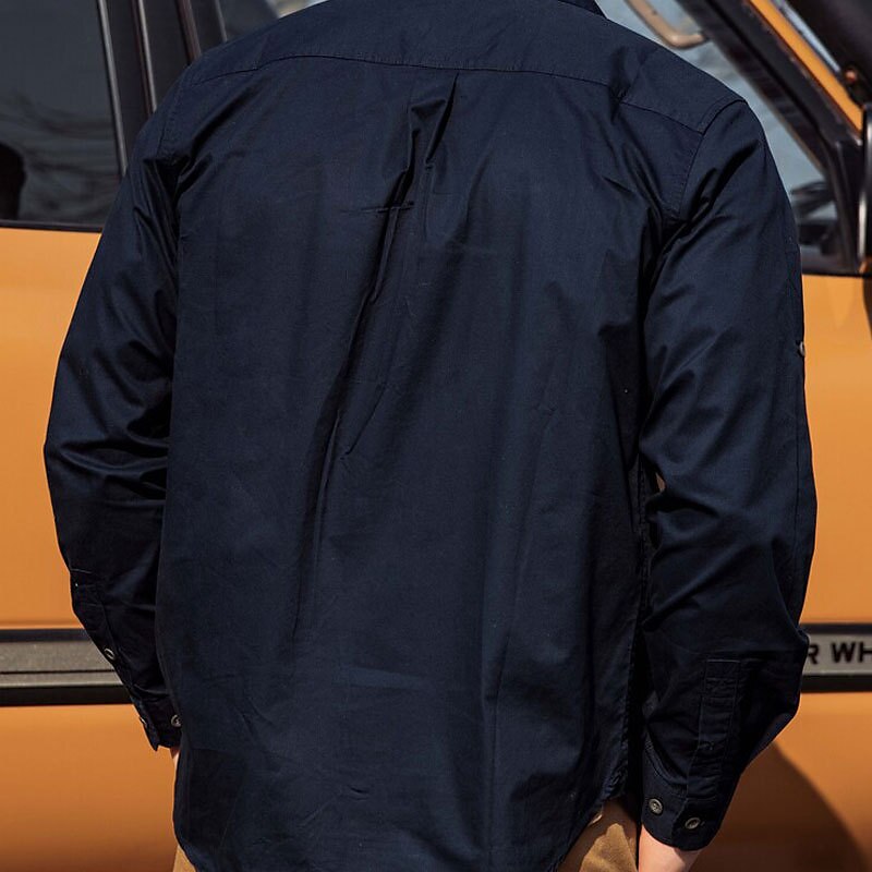 Voor heren Overhemdjasje Overhemd khaki Leger Groen Donkerblauw Lange mouw Effen Revers Vakantie Dagelijks Voorvak Kleding Katoen Katoenmix Modieus Casual Comfortabel 2025 - $35.99 –P3