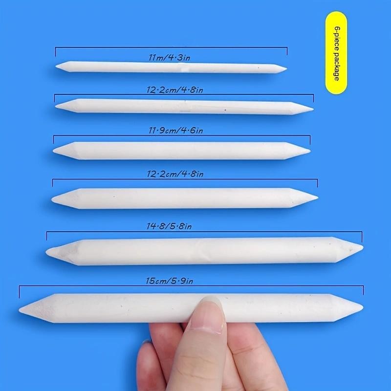 3/6pcs Blending Smudge Stump Stick Tortillon Sketch Art White Drawing  Charcoal Sketching Tool Rice Paper Pen Artist Supplies