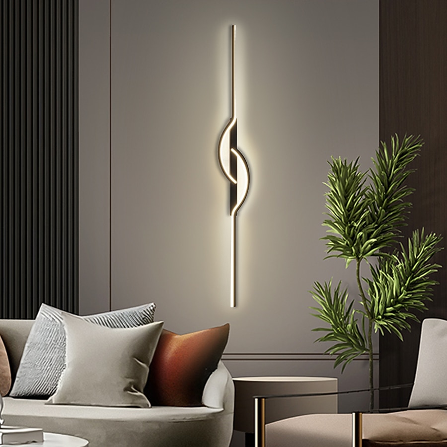 lightinthebox led interior luz de parede forro desin 60cm curva interior moderno simples lâmpada de parede led acrílico lâmpada de parede é aplicável ao quarto sala de estar banheiro corredor branco de 2025 por $116.99 –P1