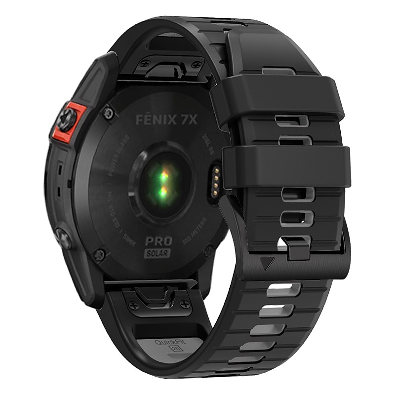 حزام إلى جارمين Fenix 7 7X 6 6X Pro Forerunner 955 945 935 Instinct 2X Solar Epix Approach S62 S60 Marq Descent G1 Quatix سيليكون إستبدال حزام 26mm 22mm تناسب سريع عصابة الرياضة معصمه 2025 - $17.99 –P13