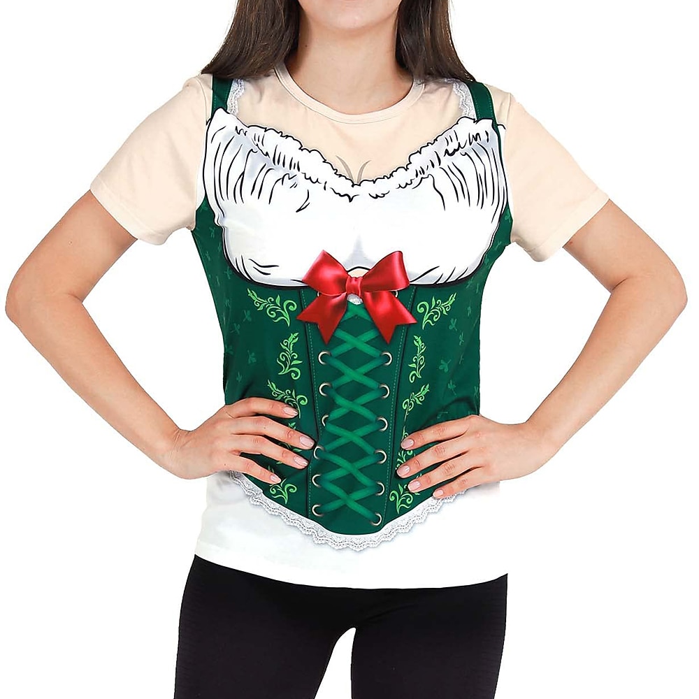 T-paita Anime 3D baijerilainen Katutyyli T-paita Kuvitettu varten Naisten Aikuisten 3D-tulostus varten Karnevaali Oktoberfest-olut Naamiaiset Rento / arki Festivaali 2026 - $17.49 –P3