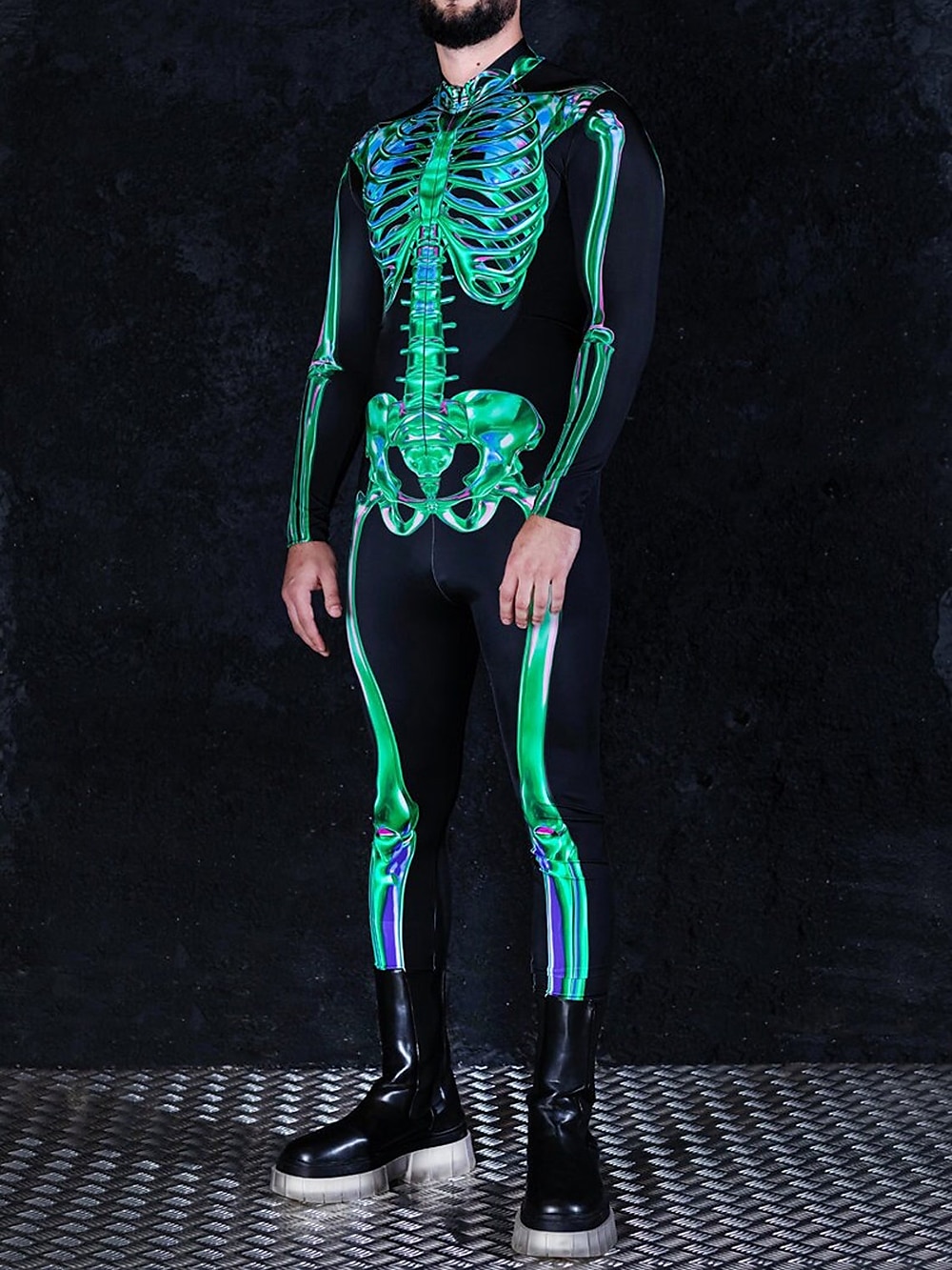 Skull Skeleton Carnival Costume Full Body Suit Cosplay Costume Bodysuits Halloween Group Couples Costumes Kid's Adults' Men's Women's Scary Costume Halloween Carnival Masquerade Easy Carnival Costume 2025 - $32.99 –P2