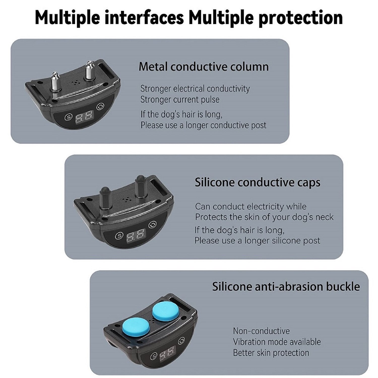 Dog stop barking collar adjustable three modes sound vibration electric shock adjustable sensitivity IP65 waterproof suitable for large medium and small dogs 2025 - $36.99 –P1