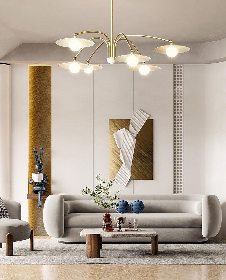 modern led ljuskrona belysning lampa 6/8 huvud 3 färg vit metall glas inomhus armatur ljus för vardagsrum sovrum 110-240v 2025 - $399.99 –P1