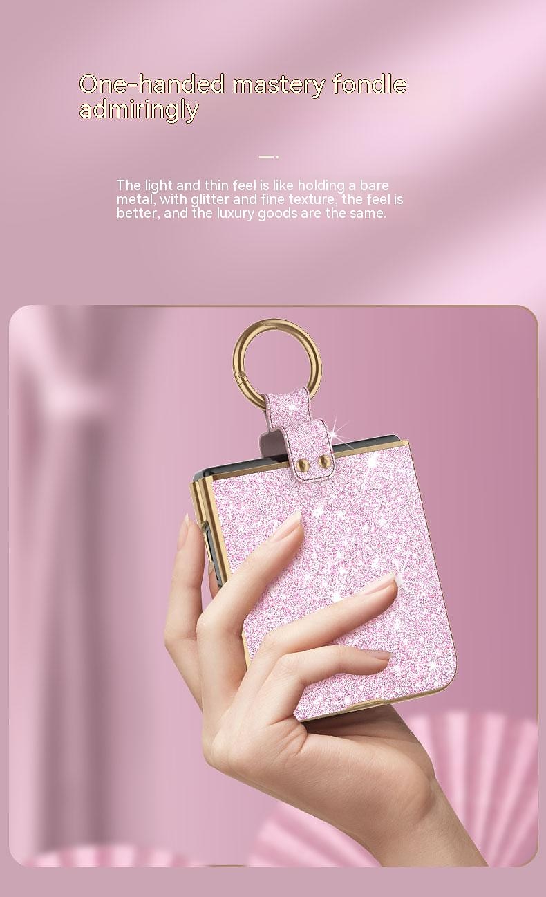 Phone Case For Samsung Galaxy Z Flip 6 Z Flip 5 Z Flip 4 Z Flip 3 Back Cover Portable Bumper Frame Plating sky Glitter Shine TPU PC Metal 2025 - $21.99 –P9