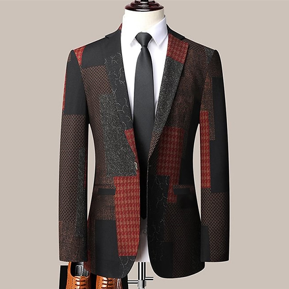 Herren Blumen Farbblock Langarm Umlegekragen Mode Streetwear Geschäftlich Arbeit Büro-Outfit Ausgehen Knöpfe Druck 2025 - $73.99 –P3