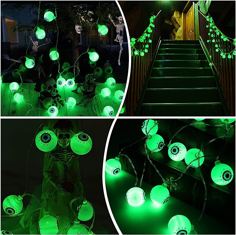 هالوين جو مقلة العين led سلسلة أضواء 3m 20 المصابيح زخرفة هالوين أضواء خضراء aa طاقة البطارية لإضاءة حزب الرعب 2025 - $17.99 –P11