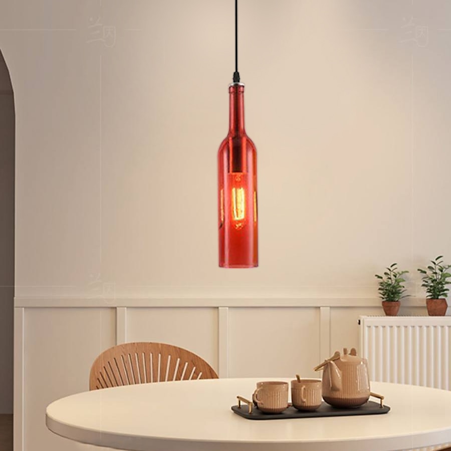 lampada a sospensione a led per bottiglia di vetro, lampada a sospensione in vetro per bottiglia di birra, lampada a sospensione vintage per bar, lampada a sospensione retrò industriale per bar, del 2025 a $62.99 –P8