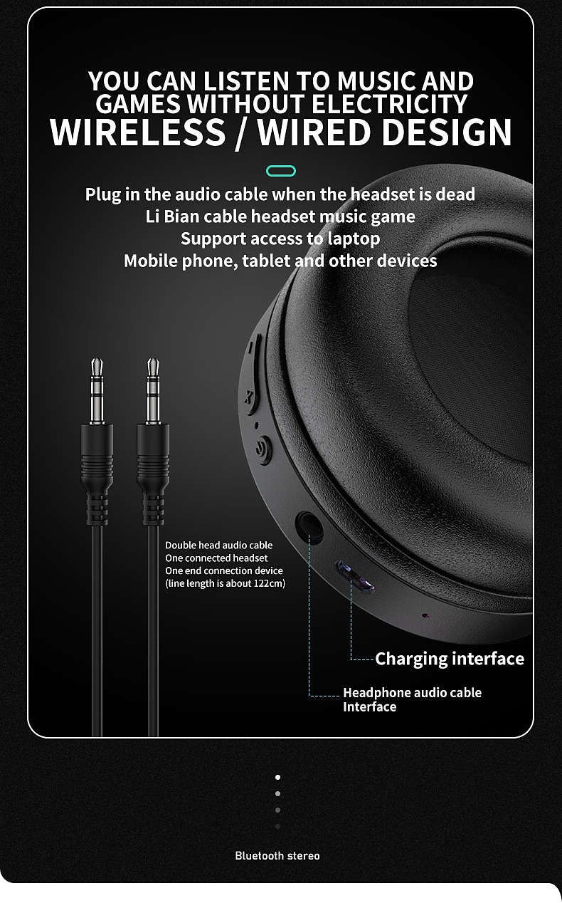 Wireless BT Headphone With Noise Cancellation HiFi Stereo Sound Mic Deep Bass Protein Earpad Rainbow RGB Backlight Rechageable Over Ear Headset For PC Mac Game Travel Class Home Office 2025 - $41.99 –P7