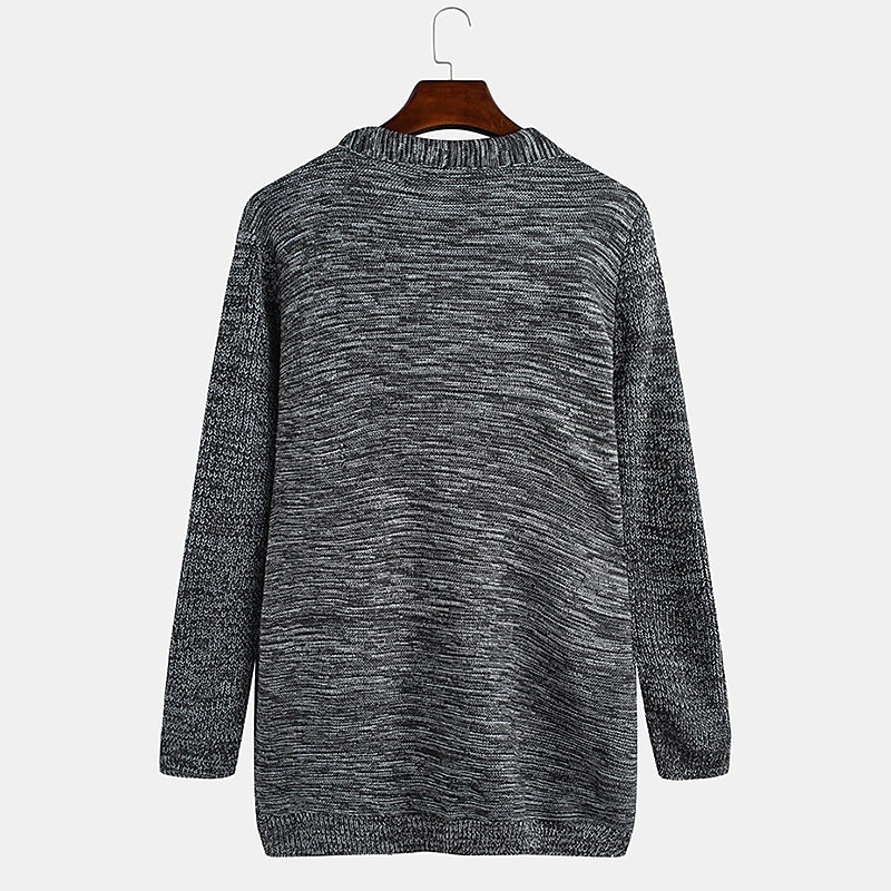 Homme Gilet Cardigan Pull d'automne A côtes Tricoter Normal Tricoté Plein Ouvrir le devant Guêtres Moderne contemporain Usage quotidien Sortie Vêtement Tenue Hiver Noir Bleu de minuit M L XL de 2025 ? $40.99 –P7