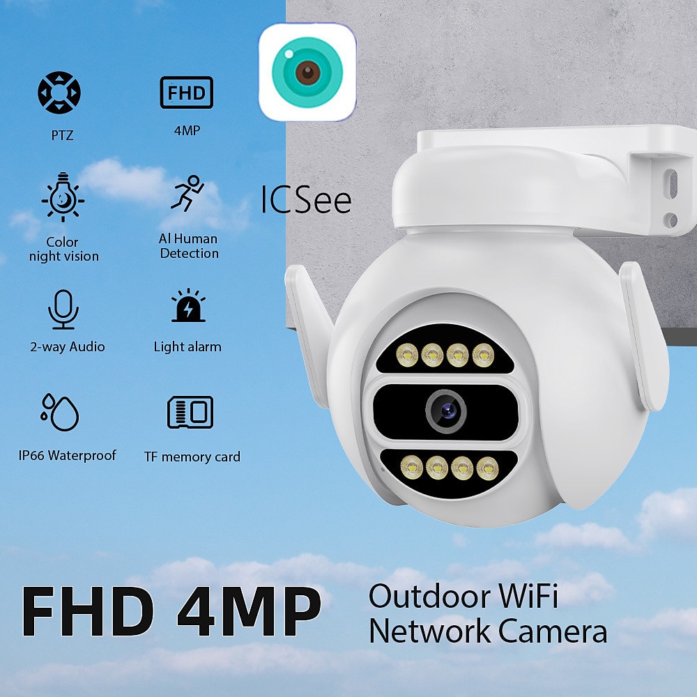 2025年 4mp スピードドーム自動追跡 ptz カメラスマートホーム屋外ワイヤレス wifi カメラ監視モニター コレクション – $47.99 –P11