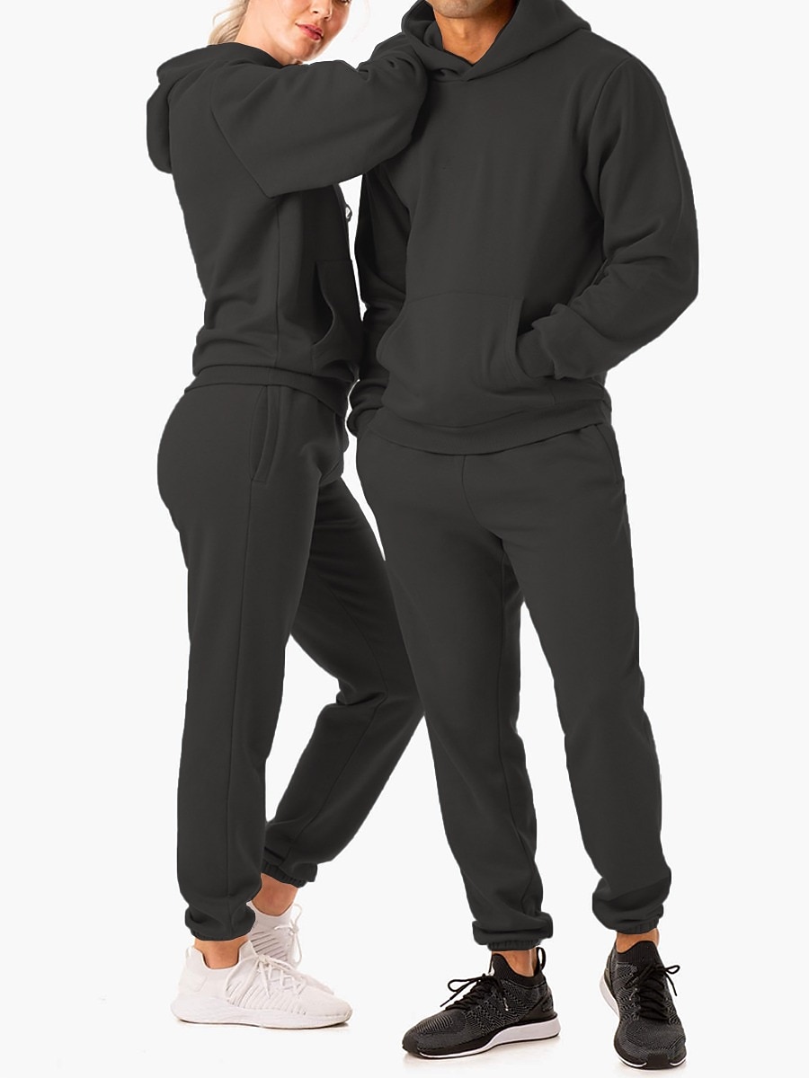 Trainingsanzug Herren – Jogginganzug Aus Baumwolle/Polyester, Mit Kapuze, Taschen & Kordelzug