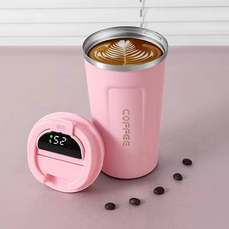 tasse à café smart voyage thermos tasse affichage de la température tasse à café sous vide en acier inoxydable avec affichage de la température ai de 2025 ? $23.99 –P4