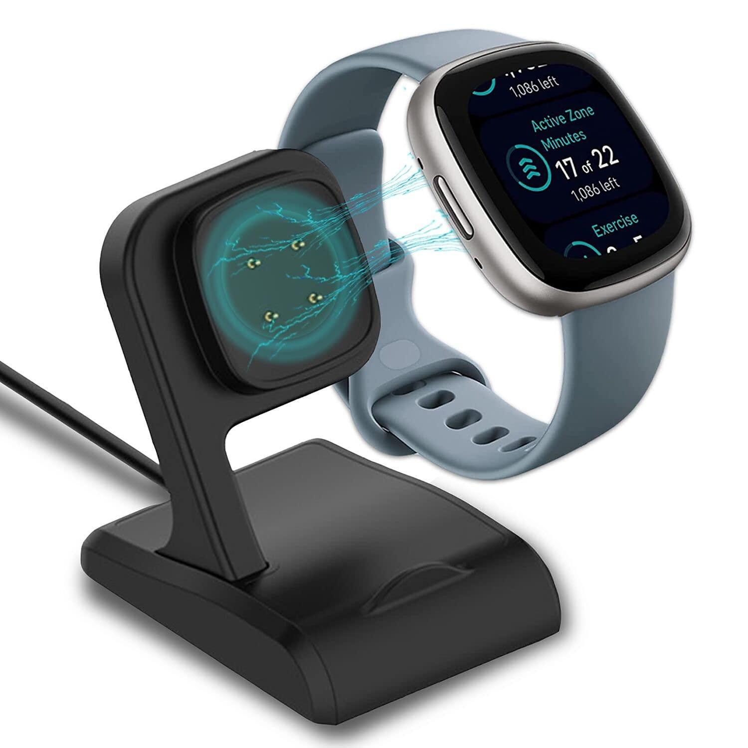 ladedokkingstasjon for fitbit sense/sense 2/versa 4/versa 3, uskiim anti-skli ladestasjonsbaseholder med 3,3 fots usb-ledning erstatning for fitbit sense-lader 2025 - $17.99 –P1
