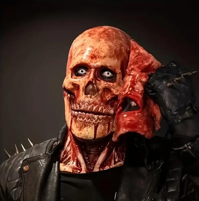 halloween blood double mask, joker lebka strašidelná realistická halloween maska pro dospělé kostýmy halloweenský kostým pánský, děsivá zábava horor maska lebky 2025 - $30.99 –P5