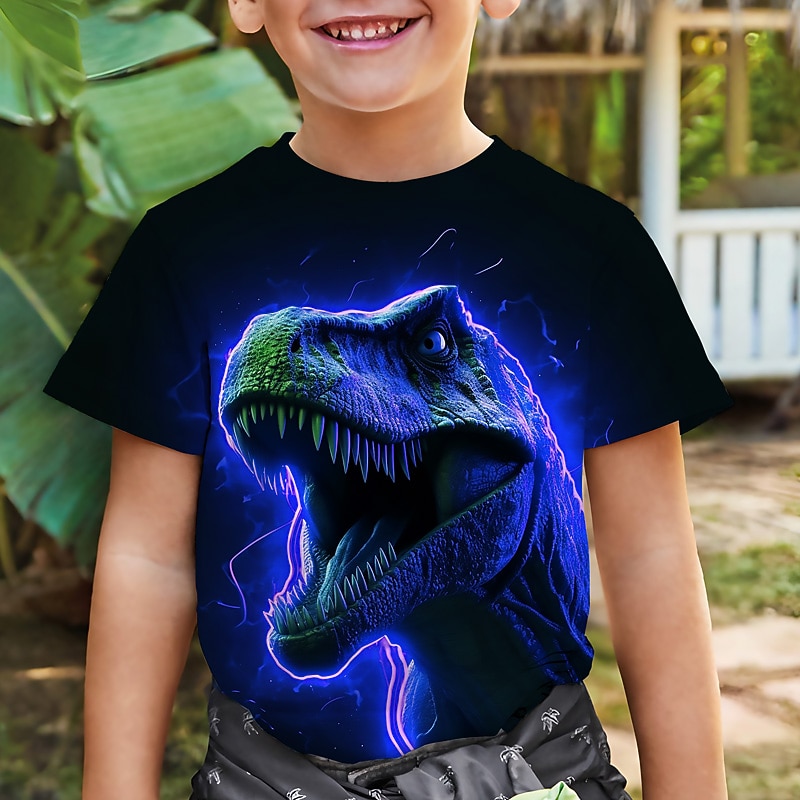 Garçon 3D Graphic Animal Dinosaure T-shirt Tee-shirts Manche Courte 3D effet Eté Printemps Actif Sportif Mode Enfants 3-12 ans Extérieur Casual du quotidien Standard de 2025 ? $11.99 –P8