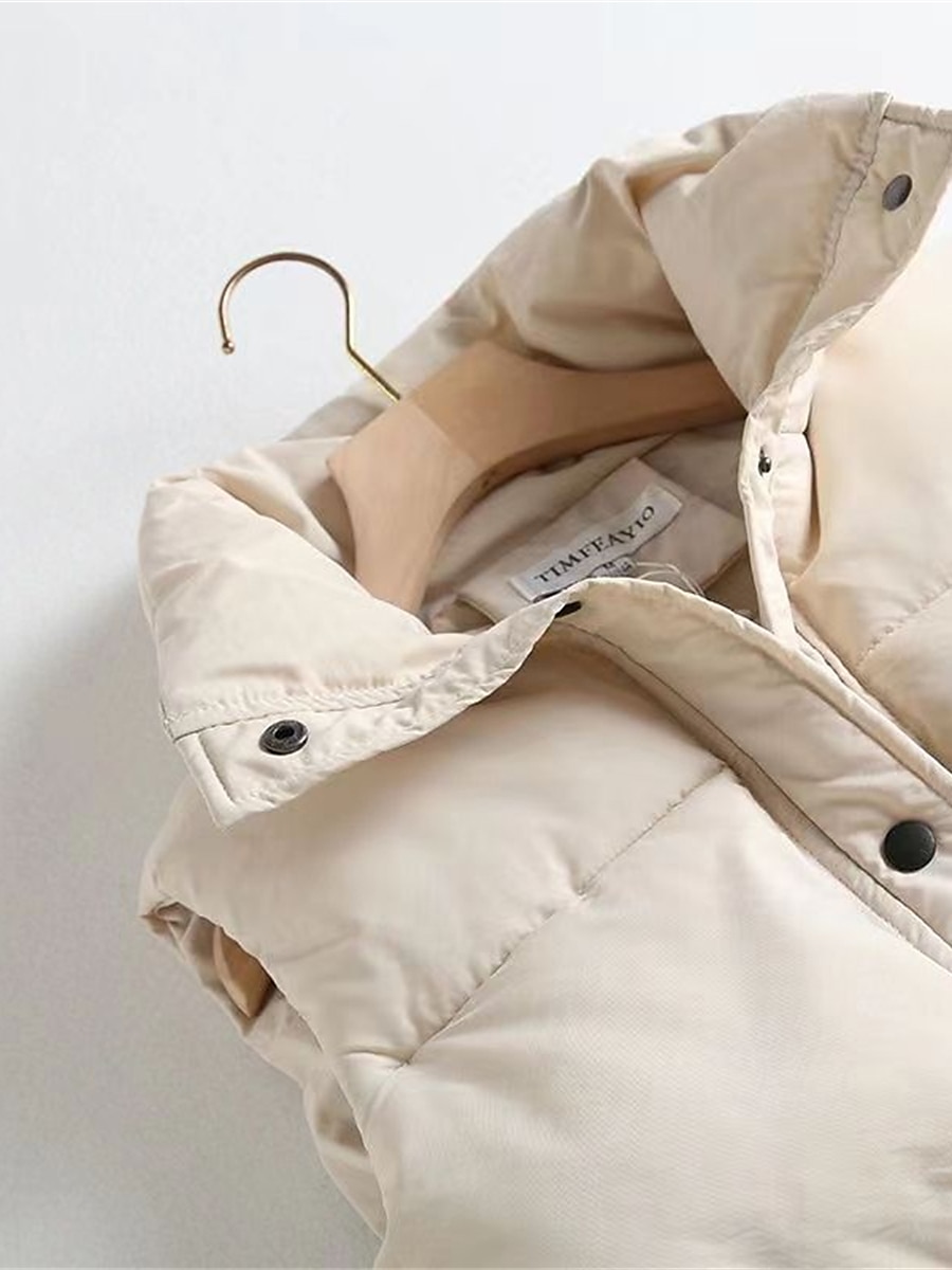 Per donna Gilet Esterno Strada Giornaliero Autunno Inverno Cappotto Morbido Tenere al caldo Antivento Contemporaneo Moda Casual quotidiano Giacca Senza maniche Tinta unica Con tasche bianco Nero del 2025 a $29.99 –P4