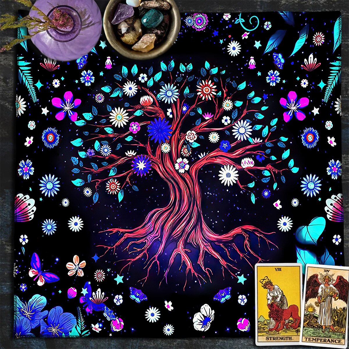 tarot asztalterítő játékhoz, oltárterítő, boszorkánysági asztrológia dekoráció orákulumkártya pad tarot szőnyeg witcher dekor, parti ajándékok, parti ajándék dekoráció, parti kellékek varázsművészeti 2026 - $9.49 –P11