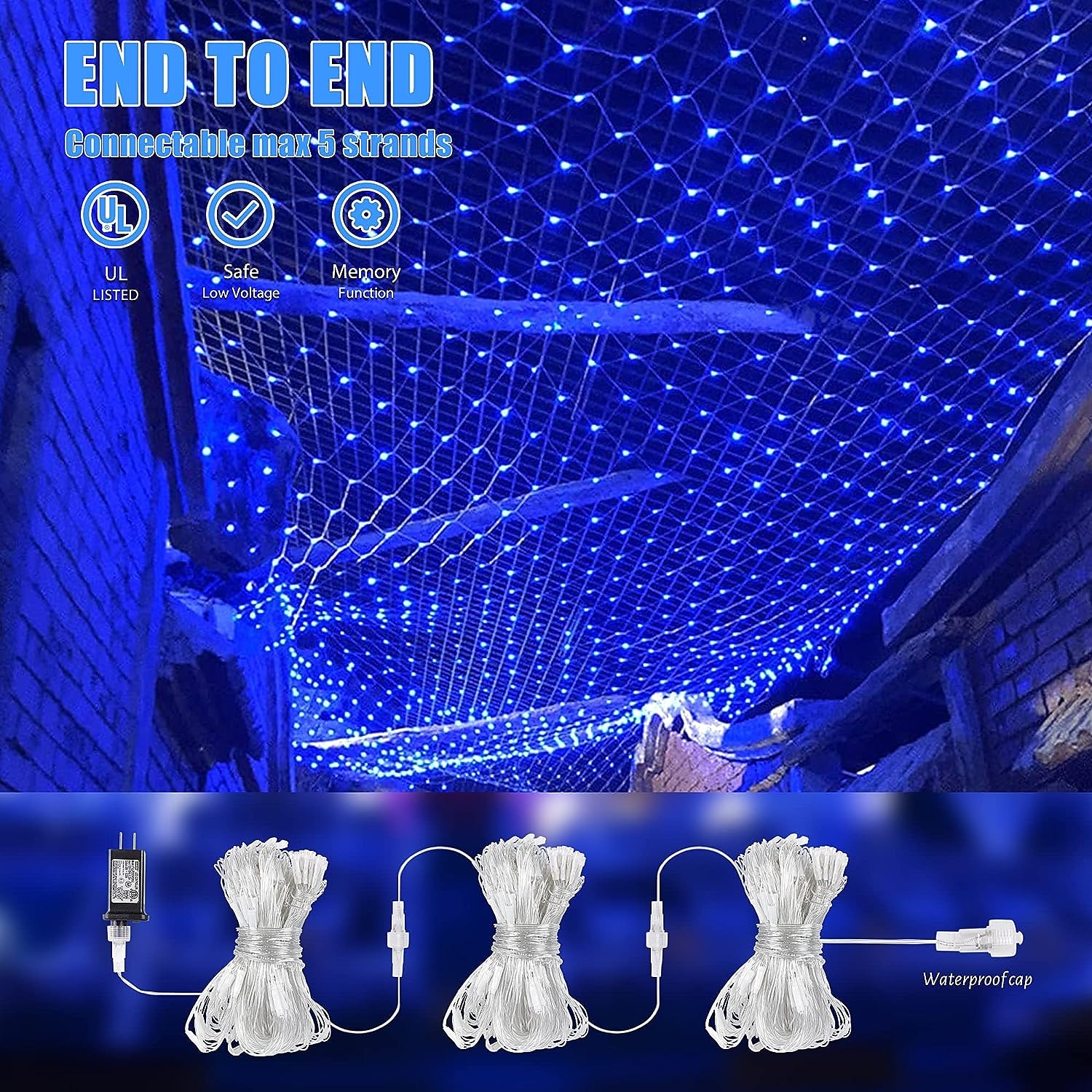 3*2M 192 LED Net Lights Outdoor Mesh Lights,8 Modes Net Lights for Bushes Plug in, Waterproof Christmas Halloween Decoration Net String Lights for Bushes Ceiling Wedding Indoor Outdoor(9.8ft x 6.6ft) 2025 - $40.99 –P1