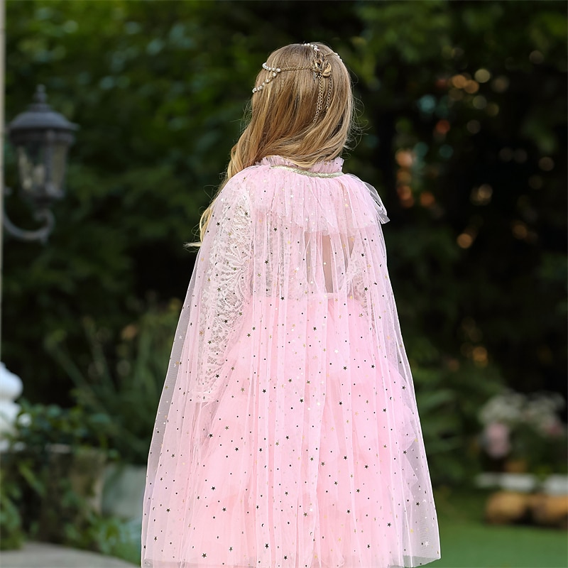 Barn Jente Halloween Kappe Stjerne Ferie Paljetter Ytelse Frakk Yttertøy 4-12 år Vinter D49 farge D50 lyseblå D51 lilla 2025 - $27.99 –P10