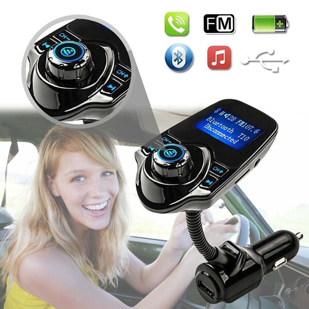 NEW T10 Hands-free Bluetooth Car Kit MP3 Music Player FM Transmitter 5V 2.1A USB Car Charger 1.44" LED Screen 2025 - $29.99 –P3