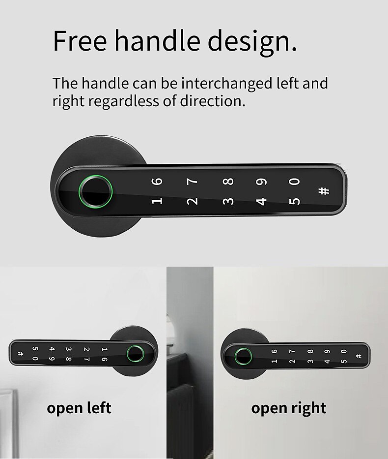 Bedroom Door Double Row Graffiti Smart Lock Home Indoor Wooden Door Fingerprint Lock Office Electronic Password Door Lock 2025 - $84.99 –P4