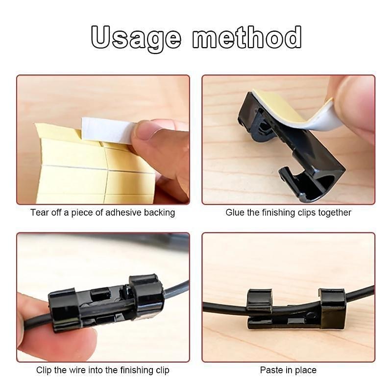 100/80/60/20pcs Cable Organizer Clip Adhesive Charger Clasp Desk Wire Manager Cord Earphone Line Tie Fixer Management USB Winder Clips Holder 2025 - $2.99 –P10