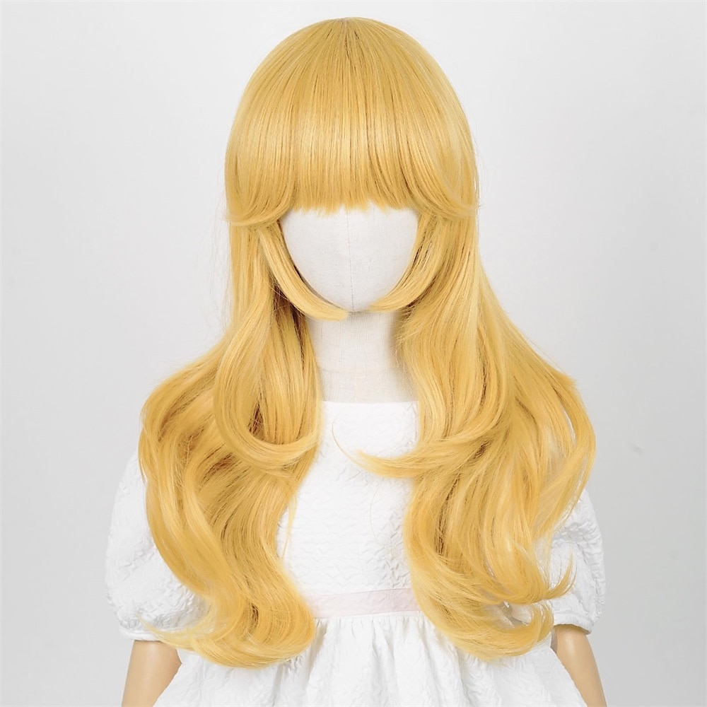 Cosplay-peruker Blond Lockigt Syntetiskt hår Lång peruker Flickor peruker För fest 2026 - $27.99 –P4