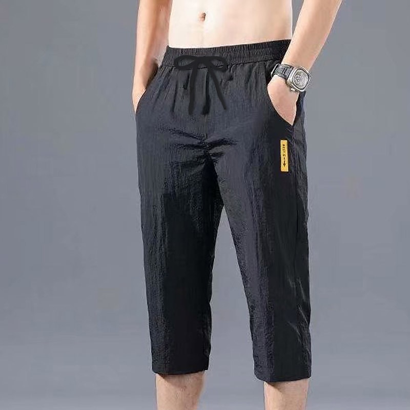 Homens calções atléticos Calças Cropped Shorts casuais Calças Capri Bolsos Com Cordão Cintura elástica Tecido Conforto Secagem Rápida Ao ar livre Diário Para Noite Moda Roupa de rua Preto Verde de 2025 por $10.49 –P3