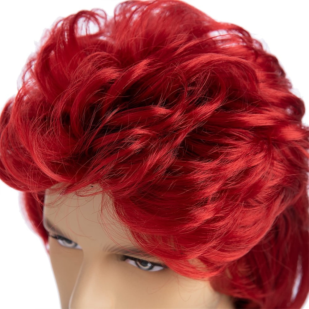 Parrucche Mullet da Uomo Sallcks Marroni Ricci Retro 70s 80s Costume Cosplay Parrucca Rocker Disco Show Parrucca - Marrone Chiaro Parrucche di Halloween del 2025 a $20.99 –P6