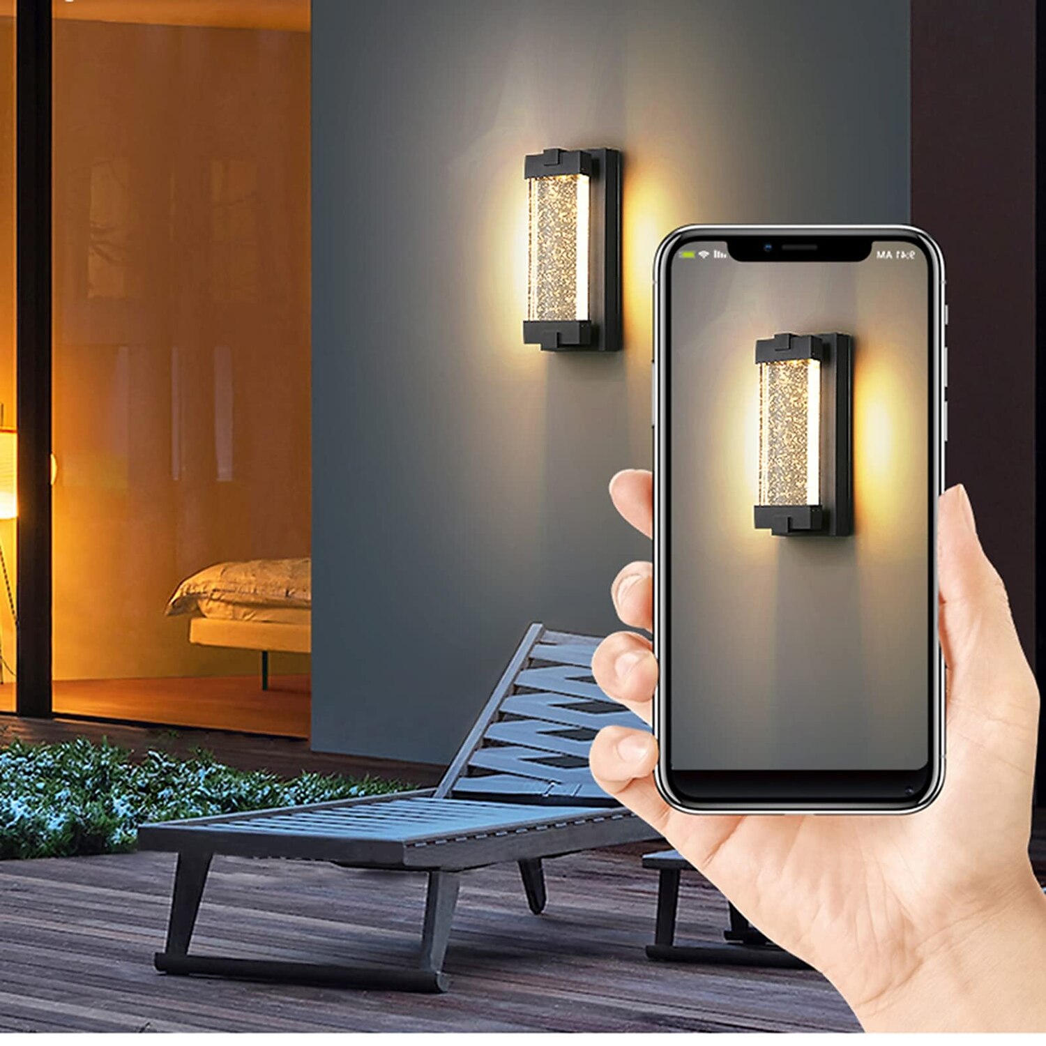 applique in cristallo illuminazione per esterni ip65 con paralume in vetro trasparente a bolle per portico e garage led 6w bianco caldo sabbia finitura nera 110-240v del 2025 a $215.69 –P4