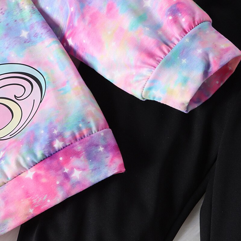 Ensemble sweat à capuche et pantalon de survêtement Ensemble 2 Pièces Bébé Fille Licorne manche longue Actif Extérieur 3-7 ans Printemps Rose Claire de 2025 ? $27.99 –P5