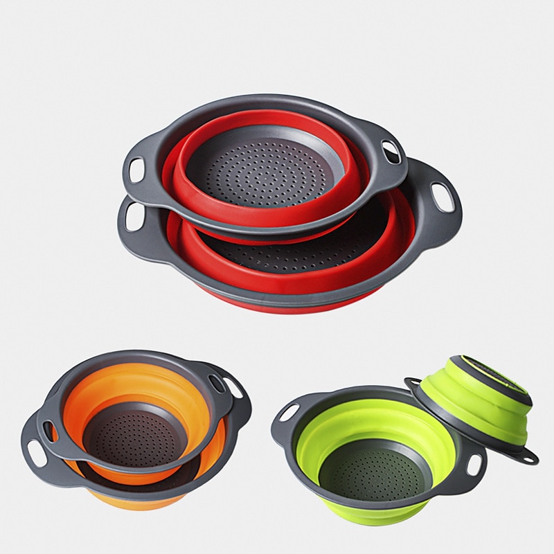 2pcs, panier de vidange pliable en silicone pour le camping et la cuisine en plein air - panier de lavage portable pour fruits et légumes - design réutilisable et créatif de 2025 ? $13.99 –P8