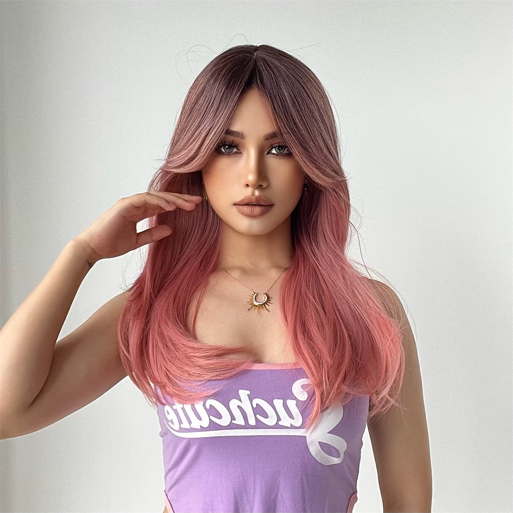 Blonde Brown Wavy Body Wave Full wig Hair for Women Lady Girl Middle Part 26 pouces résistant à la chaleur synthétique perruque d'aspect naturel quotidien à tout moment cosplay party de 2026 ? $24.99 –P15