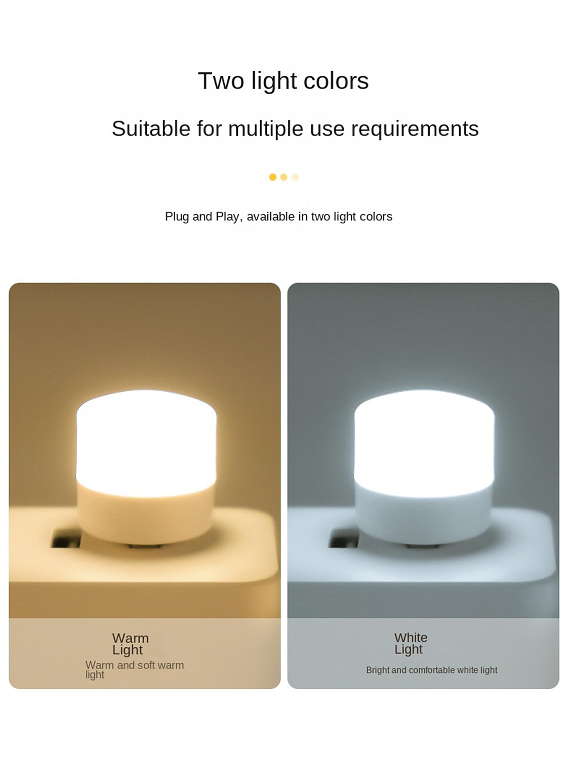 2/10 шт. usb огни ночные мини светодиодные лампы подключаемые теплые белые компактные идеально подходят для спальни ванная комната детская прихожая кухня автомобиль usb атмосфера свет 2026 - $9.49 –P3