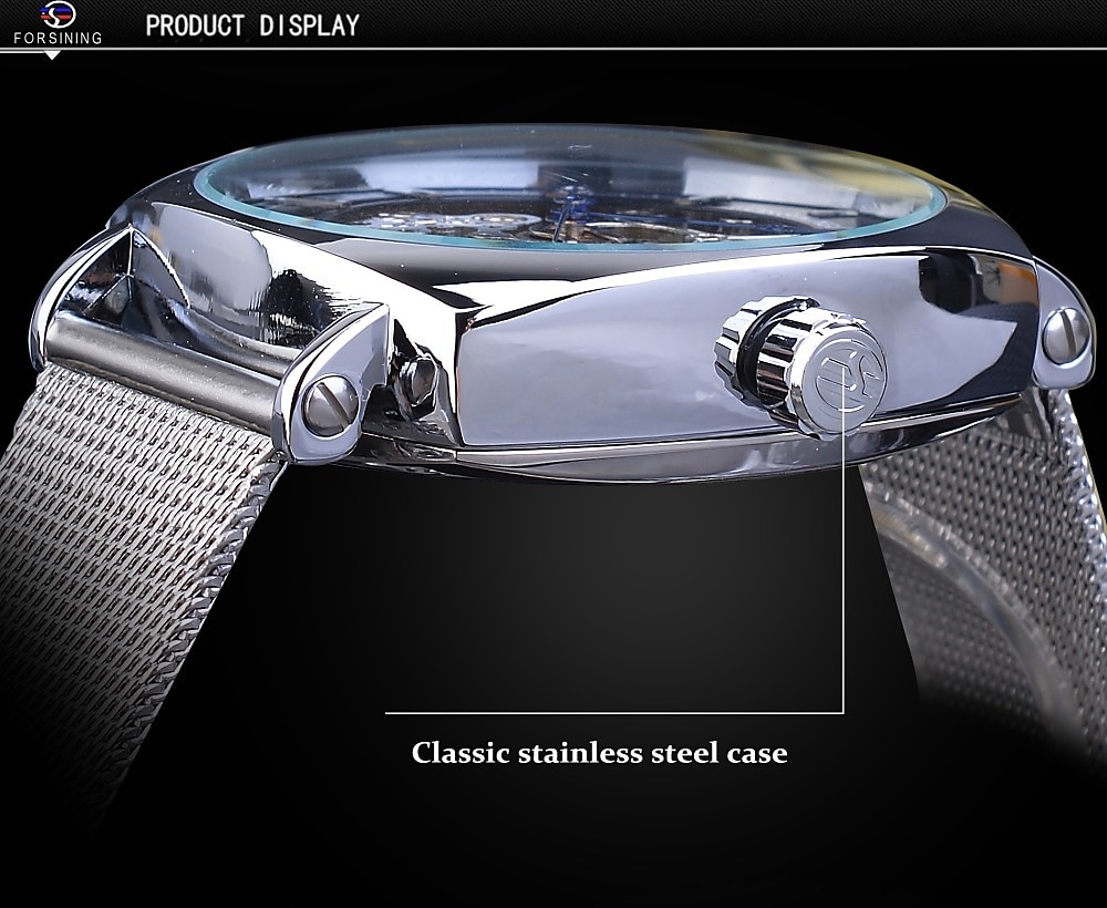 FORSINING Men Mechanical Watch Large Dial Fashion Business Wristwatch Hollow Skeleton Automatic Self-winding Luminous Waterproof Alloy Leather Watch 2025 - $42.99 –P5