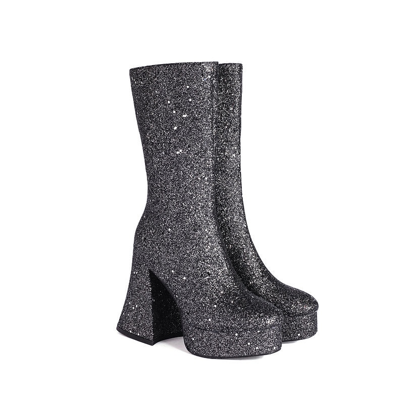 Retro Vintage 1970s Shiny Metallic Shoes Gogo Boots Abba Costume Disco Women's Carnival Party Club Pride Parade Adults' Shoes Spring Fall 2025 - $92.99 –P18
