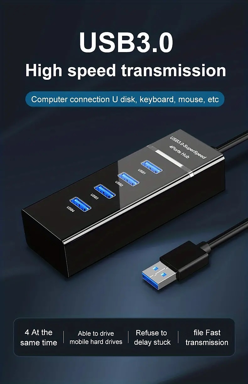 usb 3.0 hub atolla 4 יציאות סופר מהיר usb עבור מחשבים ניידים macbook surface pro ps4/5 כונני הבזק כוננים קשיחים 2025 - $14.99 –P1