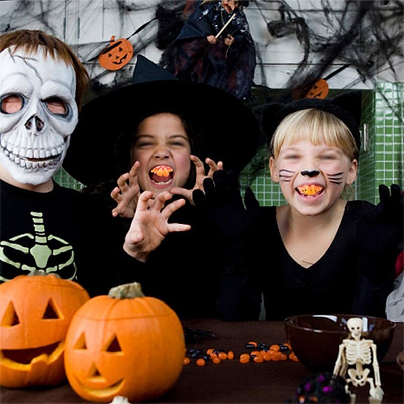 10 stk/sett halloween dekorasjon simulering tenner prank leker halloween cosplay rekvisitt vampyr zombie djevel proteser hoggtenner råtten falsk tann 2025 - $9.49 –P6