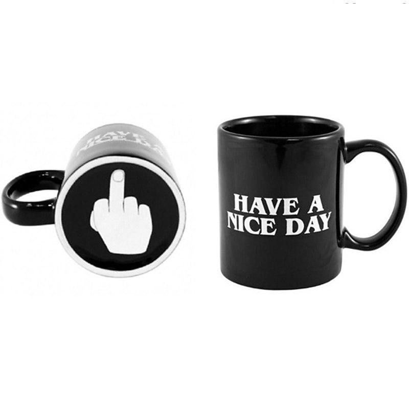 Creative Nice Day Coffee Mug Middle Finger