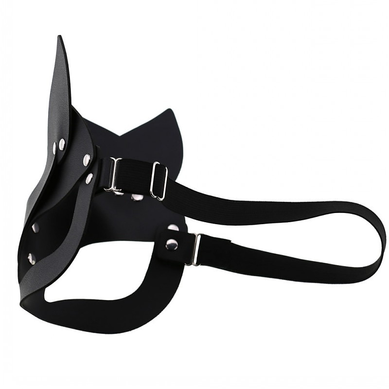 femminile sexy mezza faccia volpe gioco di ruolo maschera di pelle di gatto rivetto collare punk halloween festa trucco palla fantasia maschera pelle dell'unità di elaborazione maschera di volpe del 2025 a $10.99 –P3