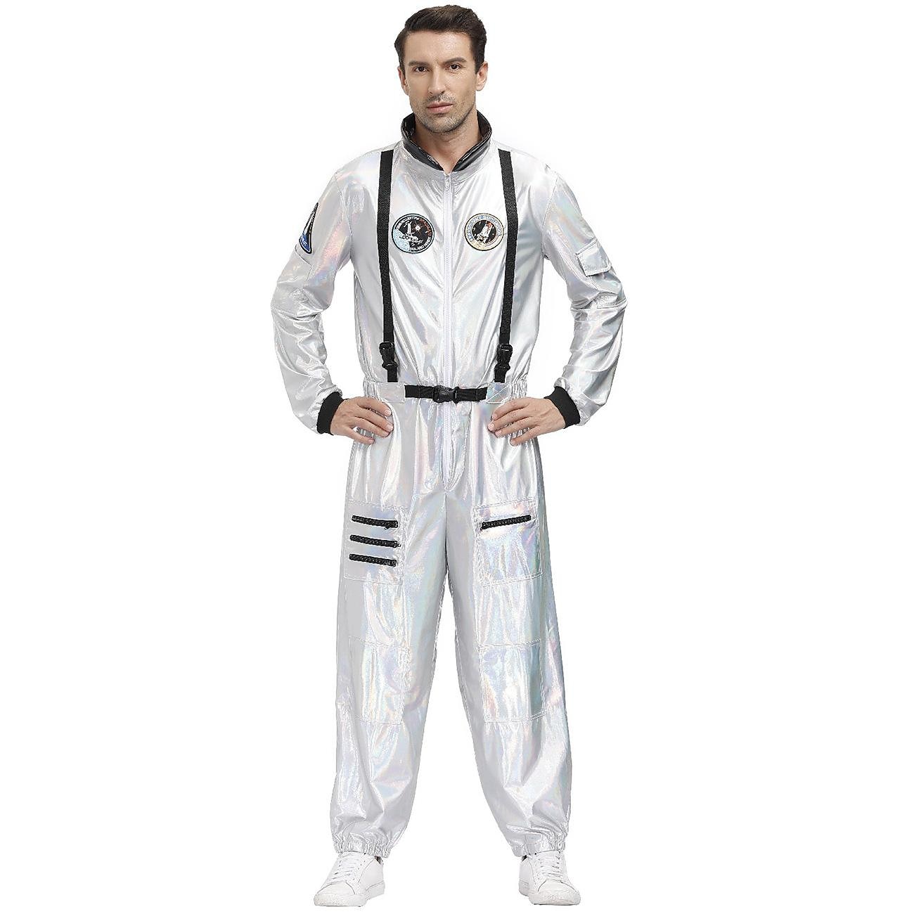 Couples Astronaut Halloween Group Couples Costumes Men's Women's Movie Cosplay Silver Leotard / Onesie Halloween Carnival Masquerade 2025 - $72.99 –P1