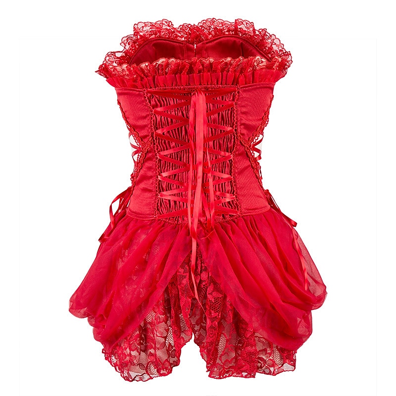 Vintage Rococo Punk & Gothic Overbust Corset Bustier Bodyshaper Pirate Lace Women's Fantasy Halloween Carnival Valentine's Day Party / Evening Prom Adults' Bra Underwear All Seasons 2025 - $36.99 –P7