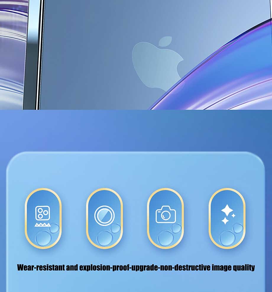 1 készlet Kamera lencsevédő Kompatibilitás Apple iPhone 16 iPhone 15 Pro Max Plus iPhone 14 13 12 11 Pro Max Mini SE X XR XS Max 8 7 Plus Edzett üveg 9H erősség Anti-ujjlenyomat Nagyfelbontású (HD 2025 - $10.99 –P2