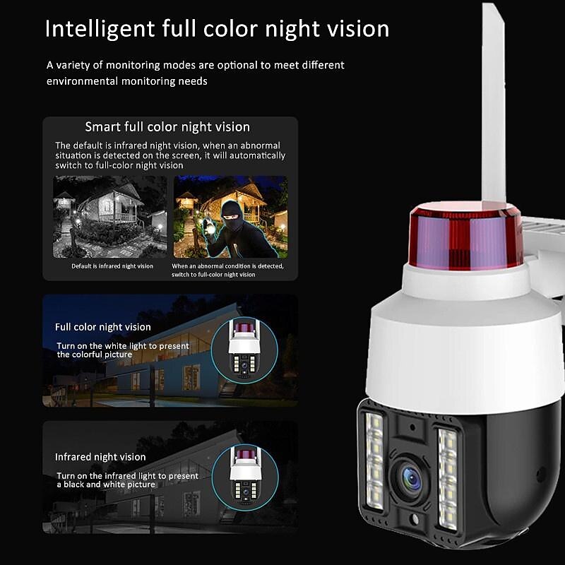 Wireless Speed Dome Security Camera Humanoid Tracking Sound and Light Alert Smart Full Color Night Vision Bilingual Intercom Outdoor PTZ IP Camera CCTV Security Surveillance Camera(720P/1080P) 2025 - $49.99 –P8
