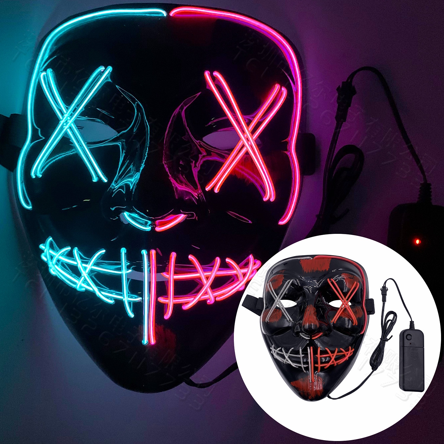 Jolly Clown Halloween Oggetti di scena di Halloween Maschera LED V for Vendetta Maschera di Carnevale Divertente Halloween Adulti Per uomo Per donna Halloween Carnevale martedì grasso Costumi di del 2025 a $35.99 –P10