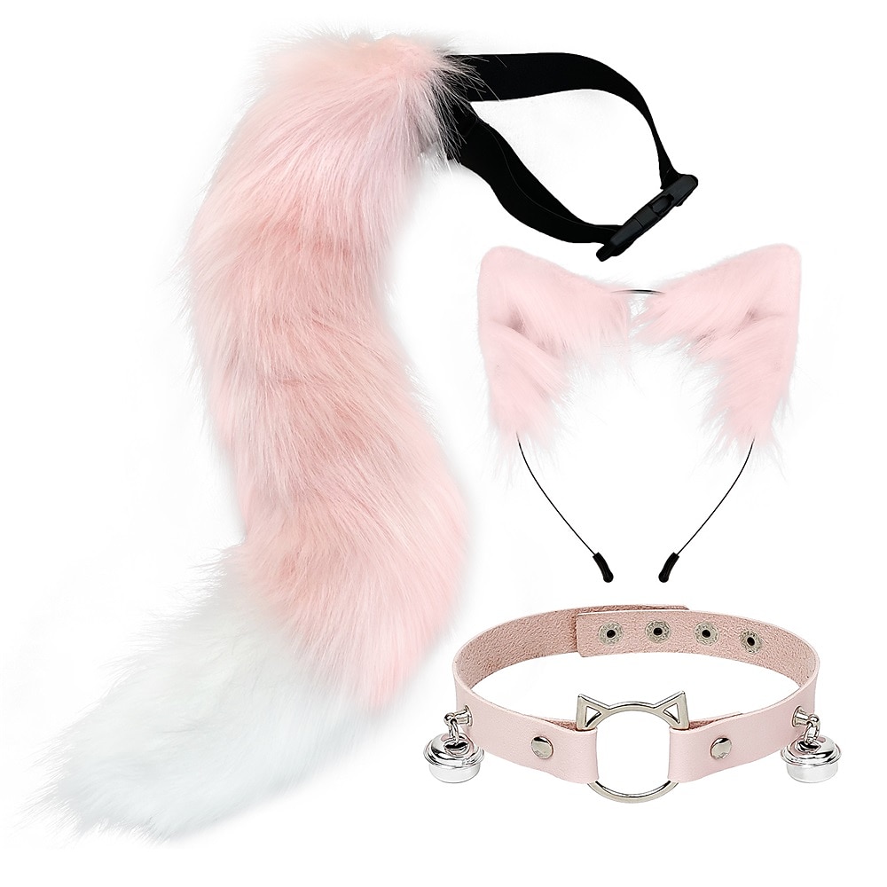 cos peluche animal oreille queue d'animal costume anime renard oreille loup oreille cheveux cerceau queue accessoire chat tête cloche collier de 2026 ? $25.99 –P7