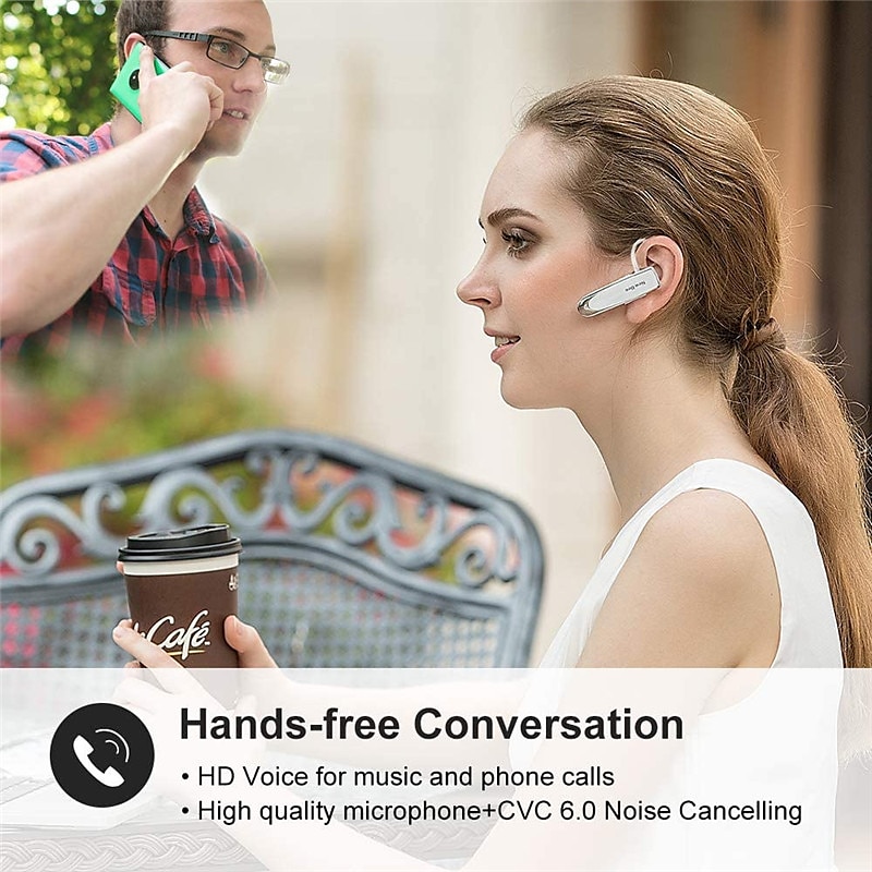 Bluetooth Earpiece V5.0 Wireless Handsfree Headset with Microphone 24 Hrs Driving Headset 60 Days Standby Time for IPhone Android Samsung Laptop Trucker Driver 2025 - NZ $40.19 –P2